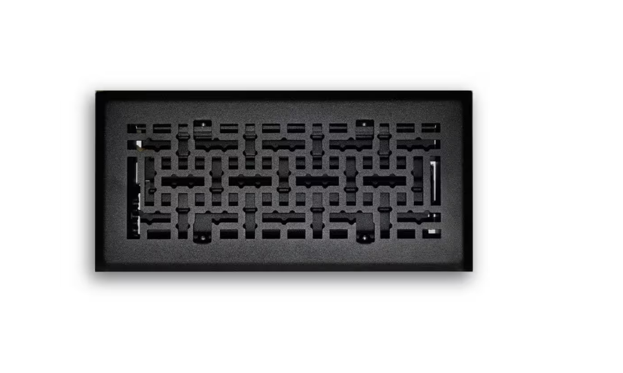 4x10 Inches Modern Contempo Floor Diffuser In Matte Black