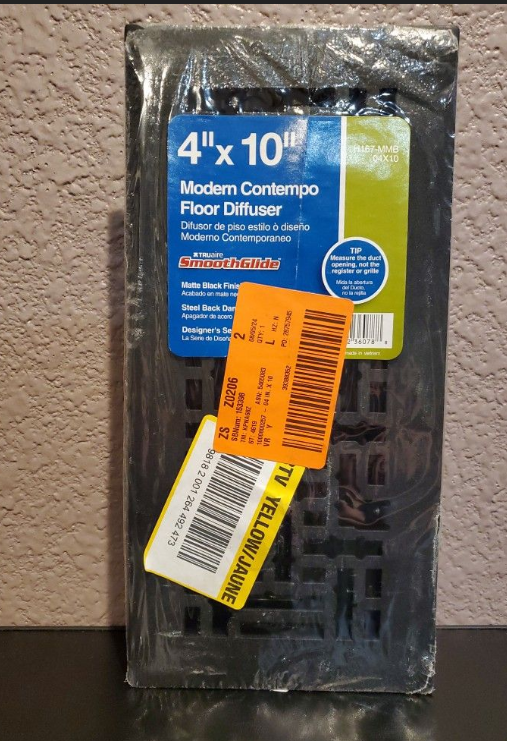 4x10 Inches Modern Contempo Floor Diffuser In Matte Black