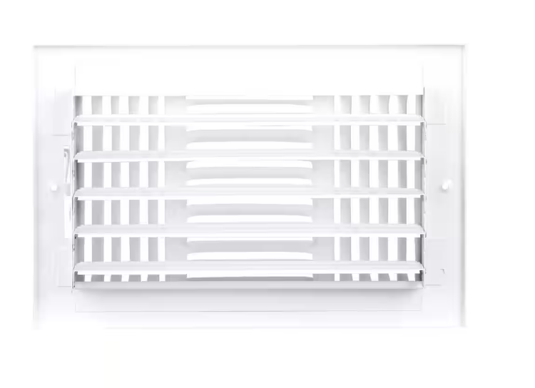 Everbilt 10 Inch x 6 Inch, 3-Way Steel Wall/Ceiling Register In White