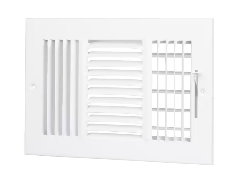 Everbilt 10 Inch x 6 Inch, 3-Way Steel Wall/Ceiling Register In White
