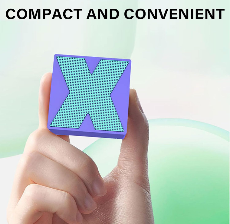 Purple Square Bluetooth Speaker, Extremely Portable For Phones & Laptops
