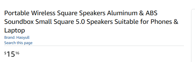 Purple Square Bluetooth Speaker, Extremely Portable For Phones & Laptops