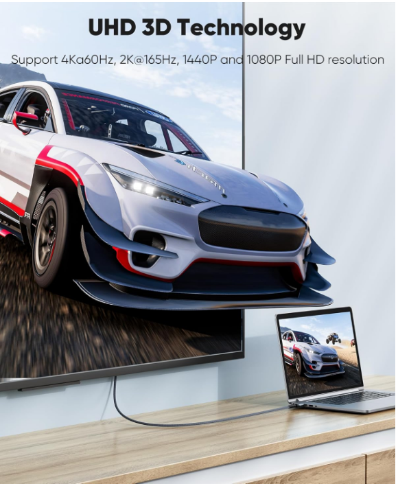 Mini HDMI To HDMI 10 Foot Cable, 4k 60Hz High Speed Bi-Directional