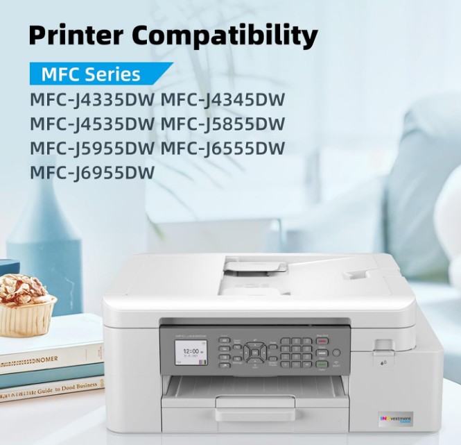 LC406XL High Yield Ink Cartridges Compatible W/ Select Brother Printers 4 Pack