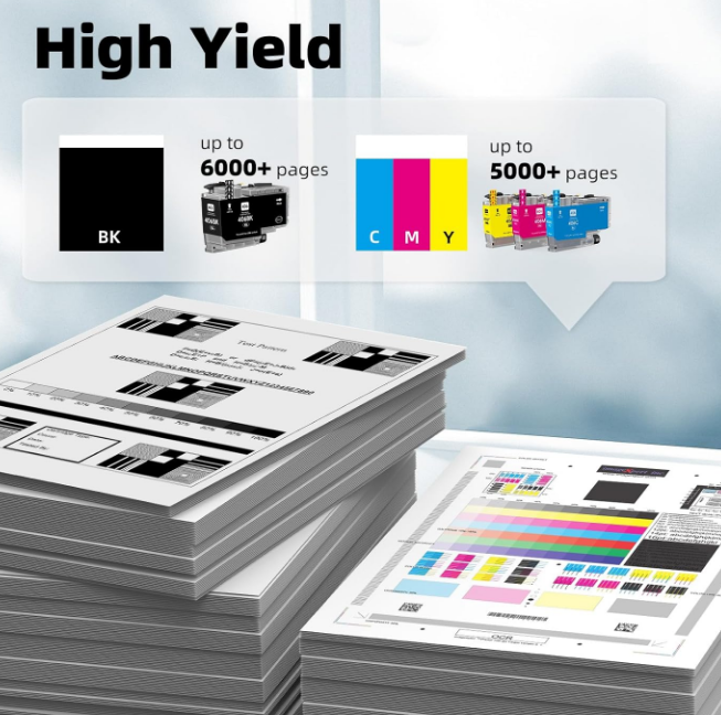 LC406XL High Yield Ink Cartridges Compatible W/ Select Brother Printers 4 Pack