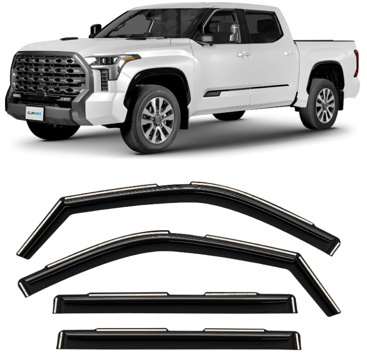 Window Deflectors For 2022-2025 Toyota Tundra Crew Max, 4 Pcs Rain Guards
