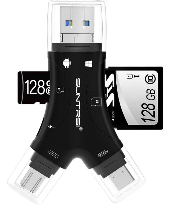 4 In 1 SD Card Reader Micro SD TF Cards For iPhone Android Mac PC