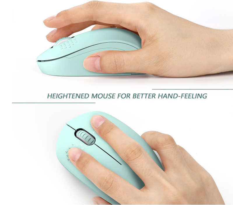 Mint Green Wireless Mouse With USB Reciever