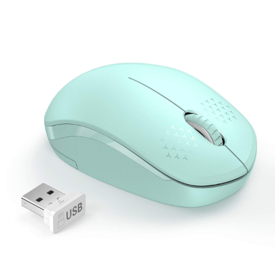 Mint Green Wireless Mouse With USB Reciever