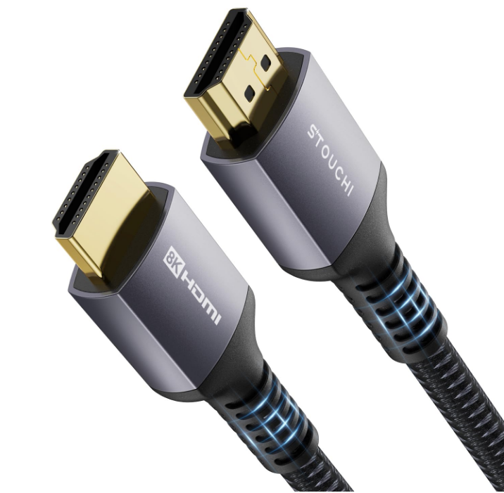 Stouchi HDMI Cable 8FT, 48Gbps Ultra High Speed HDMI® Cables Braided 2.1 Cord