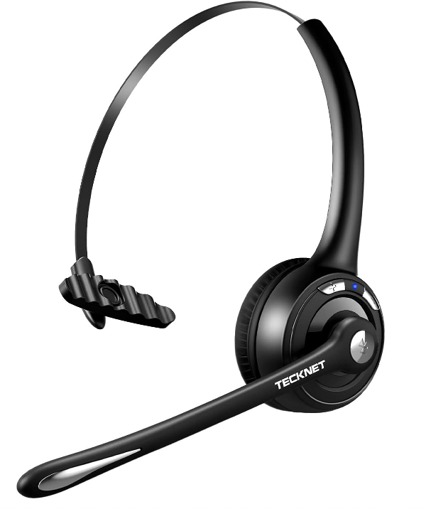 Bluetooth Headset, Wireless On Ear Headphone Built In Mic, Black