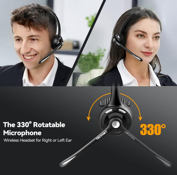 Bluetooth Headset, Wireless On Ear Headphone Built In Mic, Black