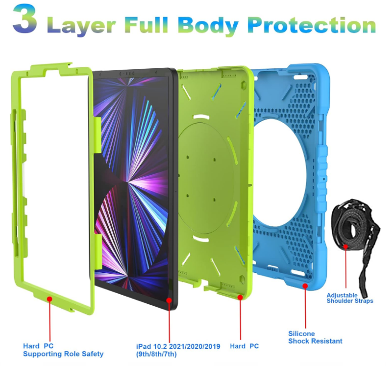 Case For iPad Pro 11 Inch 1st-4th Gen iPad Air 10.9 Inch 4/5 Gen Blue/Green