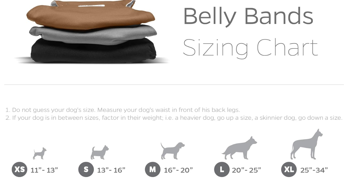 3 Pack XL Dog Diaper Wraps, Gray Black Brown Washable Premium