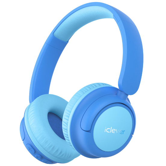 iClever Blue BTH22 Kids Wireless Headphones, Safe Volume 60HR Playtime