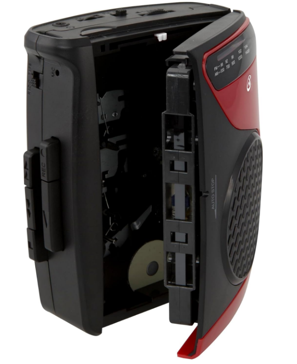 Portable Cassette & AM/FM Portable Player With Headphones & Built-in Speaker