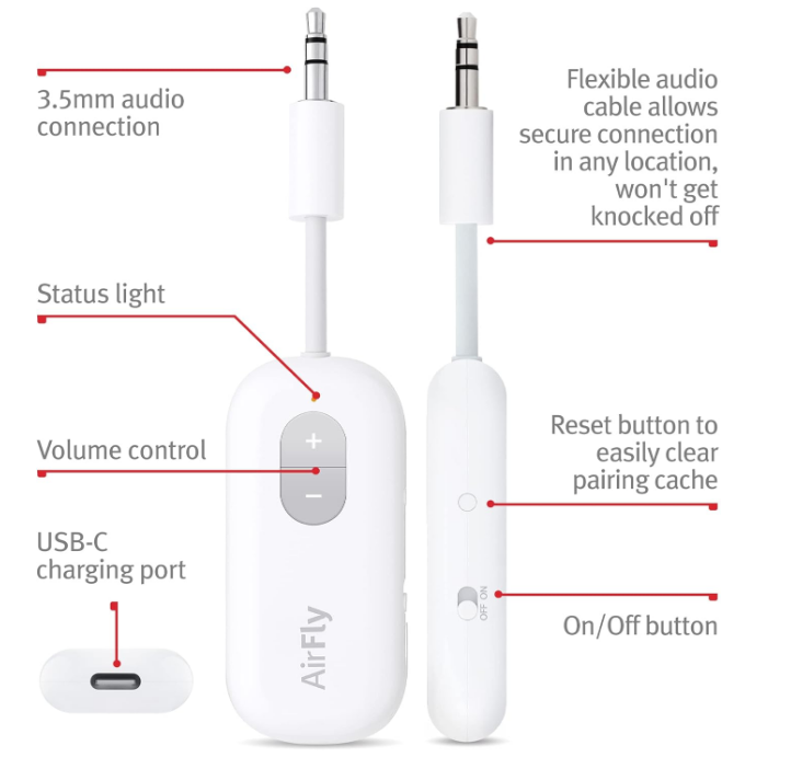 Twelve South AirFly SE Bluetooth Wireless Audio Transmitter Adapter #1 Amazon Best Seller