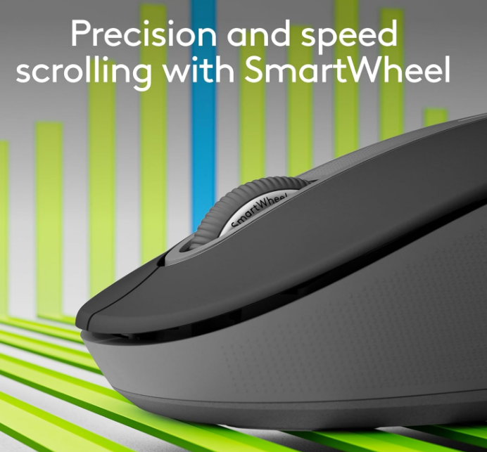 Logitech M650L Left Signature BT & USB Wireless Mouse-Graphite Large Left Handed Silent Click