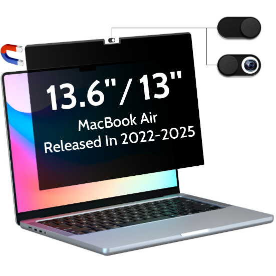 Magnetic Privacy Screen For MacBook Air 13.6/13 Inch 2022-25 M2/M3/M4 Amazon #1 Seller