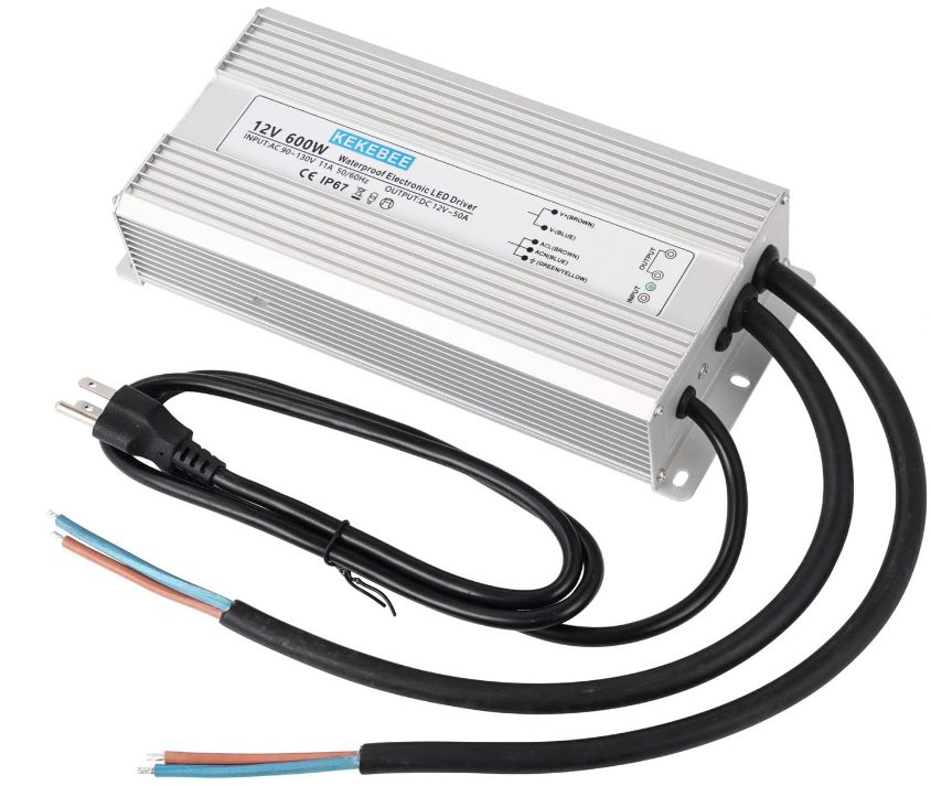 LED Driver 12V600W Waterproof Power Supply 110V/130V AC To 12V DC 50 Amps