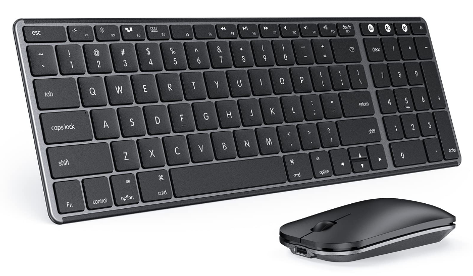 Bluetooth Keyboard & Mouse Bundle-Space Gray Multi-device Rechargeable For Apple