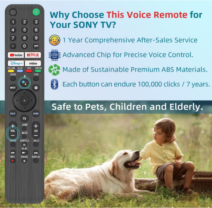 Replacement For Sony TV Remote 2019-2024, Bravia Smart TV Voice Control