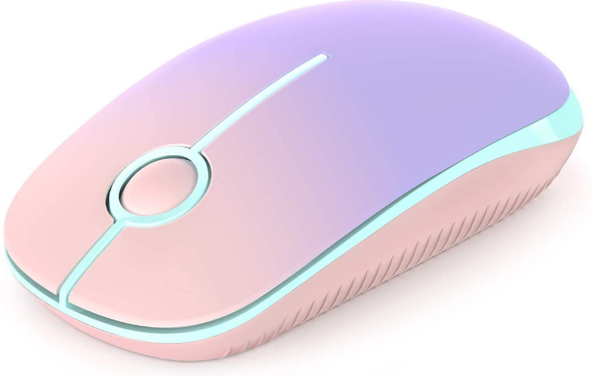 USB Wireless Mouse-Pink To Purple Plug & Play Silent Click Comfortable