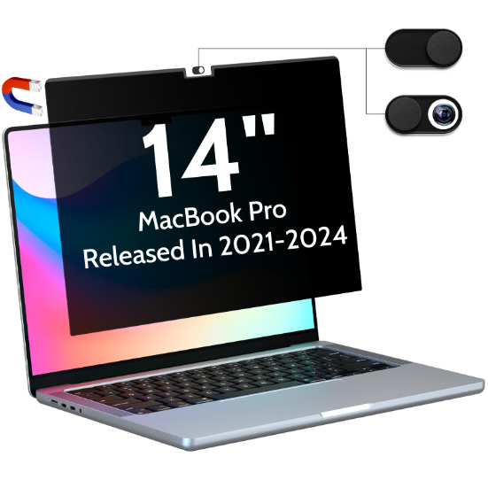 Magnetic Privacy Screen For MacBook Pro 14 Inch 2021-24 M1 M2 M3 M4 Removable