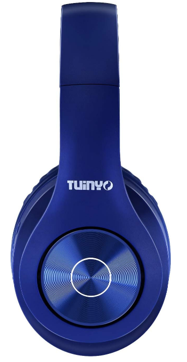 Dark Blue Wireless Bluetooth Headphones 40 Hour Playtime Built-In Mic