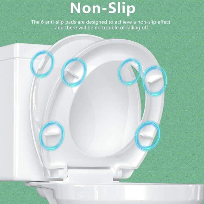 Toilet Seat Round Sodt Close 16.5 Inch-White Slow Close Easy Installation Easy To Clean