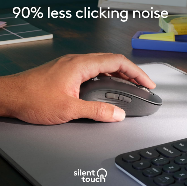 Logitech M650L Left Signature BT & USB Wireless Mouse-Graphite Large Left Handed Silent Click