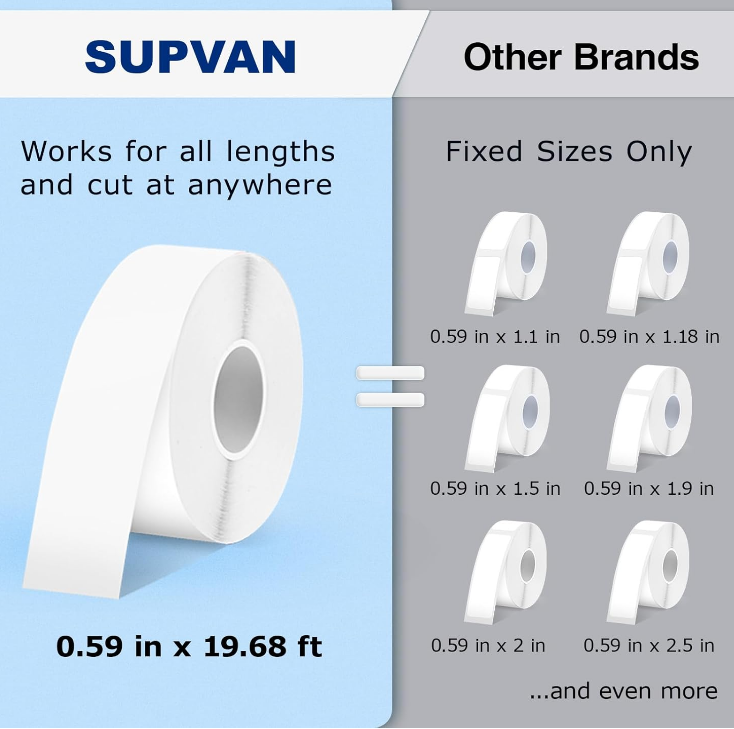 Supvan E10 Bluetooth Label Maker Gift Package, Black 3 Tape Rolls Stand Charger Cord