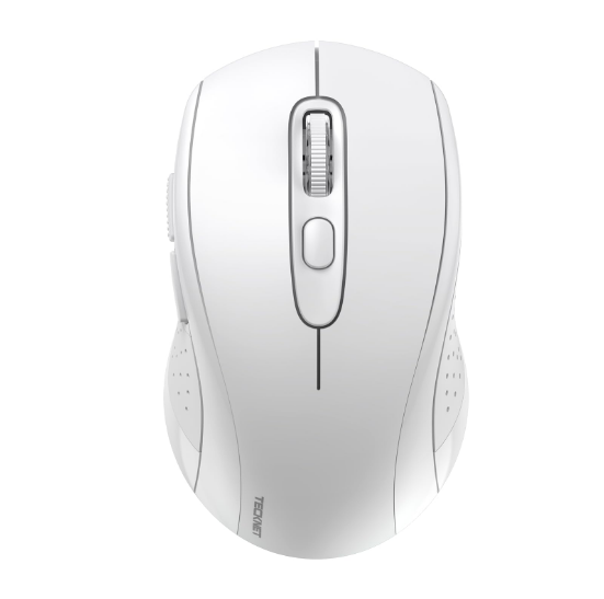 Dual Bluetooth & USB Wireless Mouse-White 4000 Max DPI Connect 2 Devices