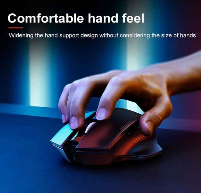 Multi-Device Bluetooth Mouse-Black BT 5.0/3.0 & USB Ergonomic Upgraded