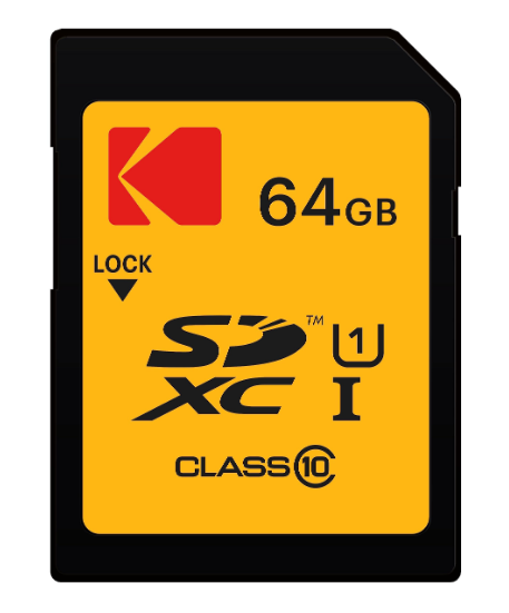Kodak SDXC Card 64GB UHS-I U1 V10 Premium Up To 85Mbps Read Speed
