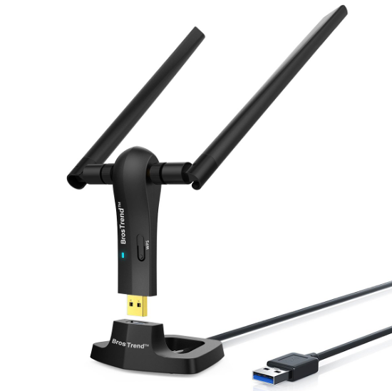 BrosTrend 1200Mbps Long Range 3.0 USB WiFi Adapter For Windows Dual Band 5G/2.4G