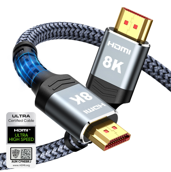 2.1 Ultra High Speed HDMI Cable 6.6 Feet PS5 Blu-Ray 8K@60Hz