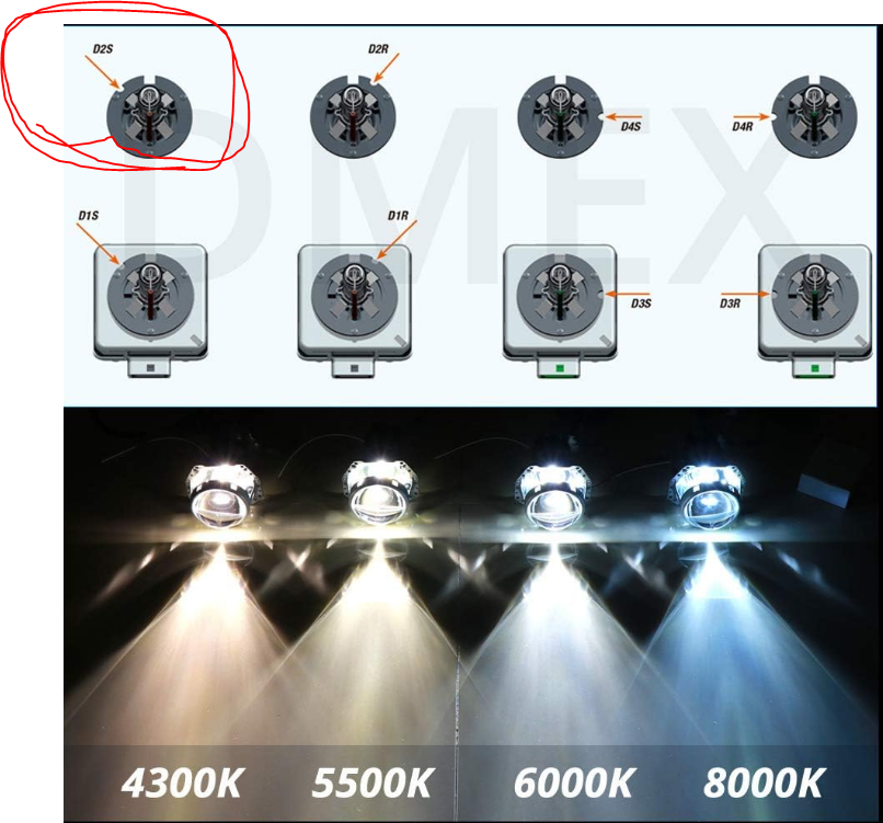 DMEX D2S 35W 8000K White Blue Xenon Headlight HID Bulbs Pack Of 2