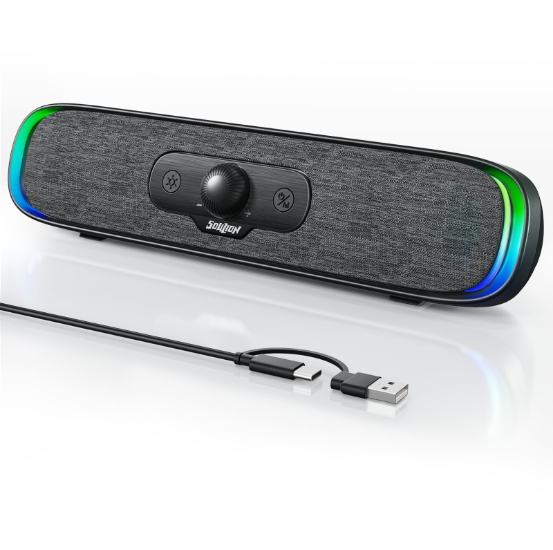 Soulion R200 Bluetooth Computer Speakers-Compact USB Powered LED Lights