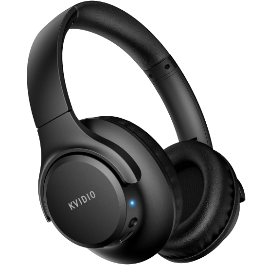 Black Bluetooth 5.3 Headphones 65H Playtime Microphone Foldable Deep Bass