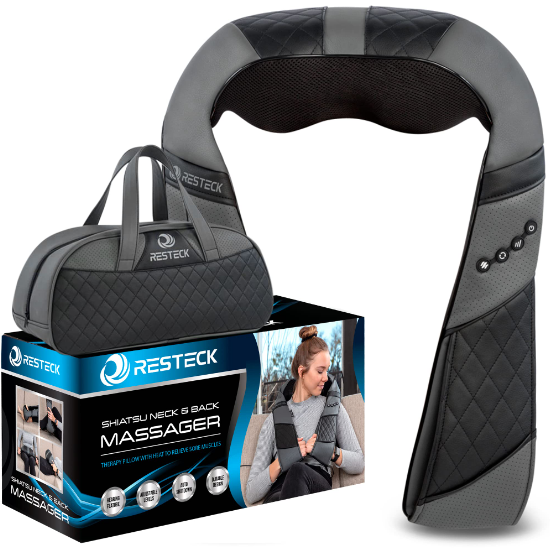 Deep Tissue Shiatsu Massager For Neck Back Shoulders Heat Grey/Black