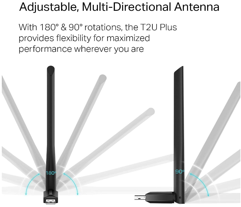 TP-Link AC 600 USB WiFi Adapter For PC Archer T2U Plus Dual Band 5G/2.4G