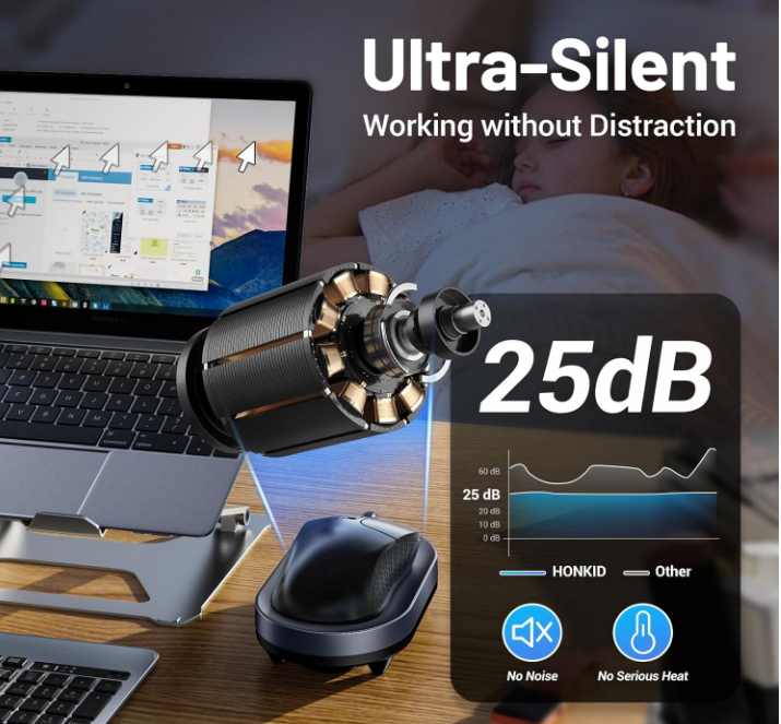 Undetectable Mouse Jiggler-Blue Black Auto Mover w/ On/Off Switch USB-C Port