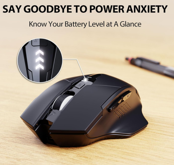 Multi-Device Bluetooth Mouse-Black BT 5.0/3.0 & USB Ergonomic Upgraded