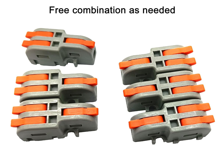 5 Wire Connectors Compact Lever Wire Nuts 1 In 2 Out 28-12 AWG Quick Connect