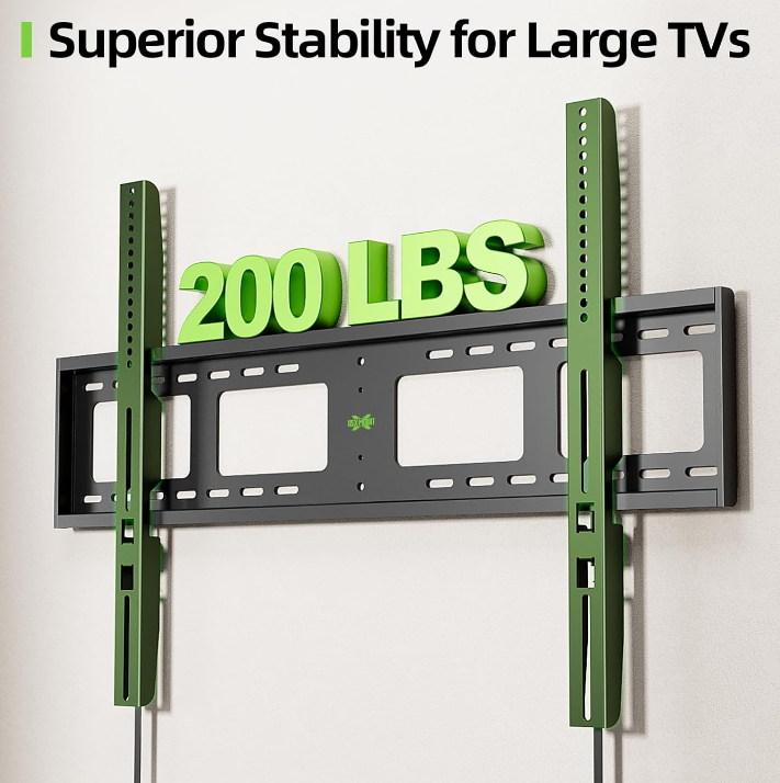 Heavy Duty Fixed TV Wall Mount for 65-100 Inch Flat TVs Max 200 Lbs Low Profile Bracket