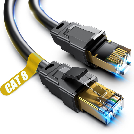 Cat 8 Ethernet Cable 10ft Heavy Duty Highspeed Internet Cable, Indoor Or Outdoor Rated