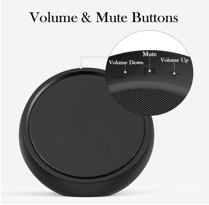 USB Computer Speaker For Laptop Black Plug & Play Volume Buttons