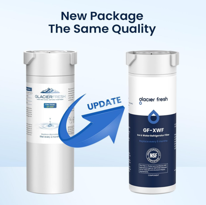 Glacier Fresh XWF Replacement For GE XWF Refrigerator Water Filter Pack Of 2
