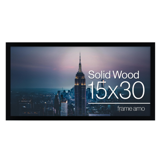 15 X 30 Black Solid Wood Poster Frame, 1 Inch Wide Border Hanging Hardware Included